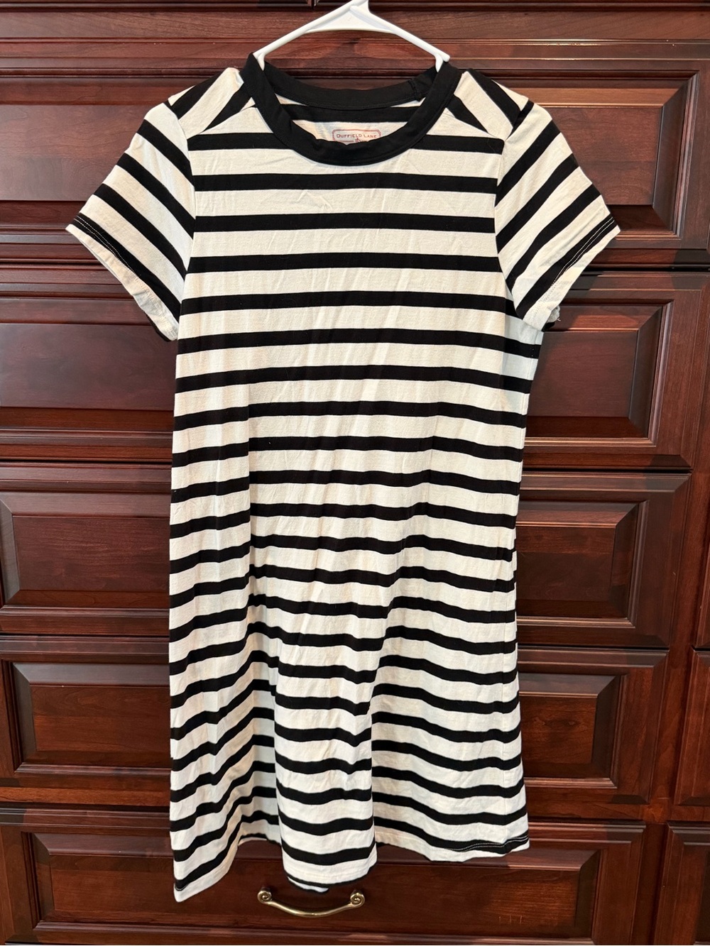 Duffield Lane Black and White Striped Tee Mini Dress